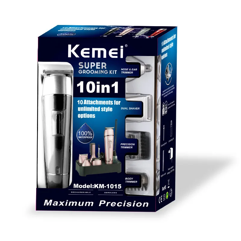 Перезаряжаемый триммер для волос Kemei многофункциональная машинка стрижки носа