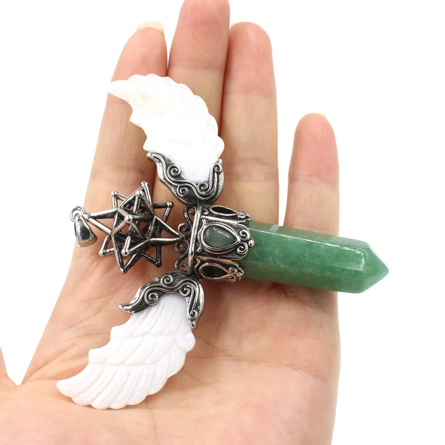 

3pcs/lot 25x82x85mm Hexagonal colum Scepter Energy Natural Stone Pendants Lapis Lazuli Reiki Pendulum Chakra Jewelry