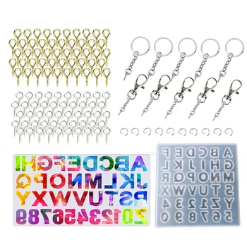 

New 255PCS Alphabet Resin Molds Reversed Letter Number Silicone Resin Molds Epoxy