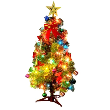 

30cm Mini Artificial Desktop Christmas Tree Set with Multicolor Led Lights