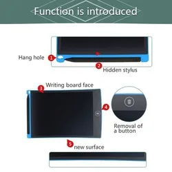 Planche à dessin électronique avec écran LCD numérique, tablette graphique, écriture et gribouillage, avec un stylo, 8,5 pouces, 