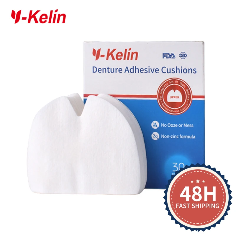 Almofada adesiva para dentadura y-kelin (superior) 30 almofadas para maxila dentadura superior