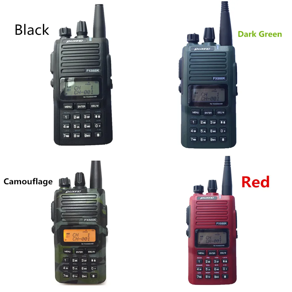 Двухдиапазонная портативная двухсторонняя радиостанция PUXING PX 888K 136 174 МГц и UHF 400