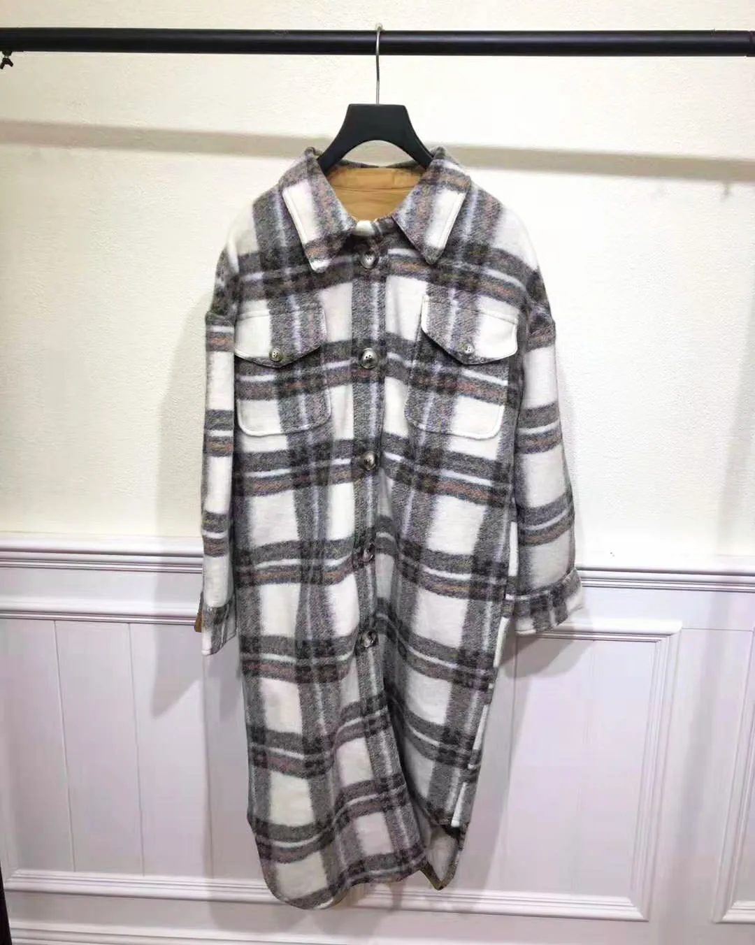 2021 Autumn / Winter Coats & Jackets Large Shape Brushed Pocket Wool