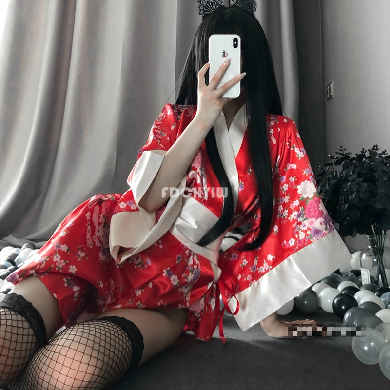 Cosplay&ware Japanese Kimono Sexy Lingerie Cosplay Outfit For Women Traditional Style Robe Yukata Costumes Pajamas Soft Silk Belt 3pcs Set -Zentai shop online H0d6a52629d3d4c24872440d4e53a6d5cm.jpg