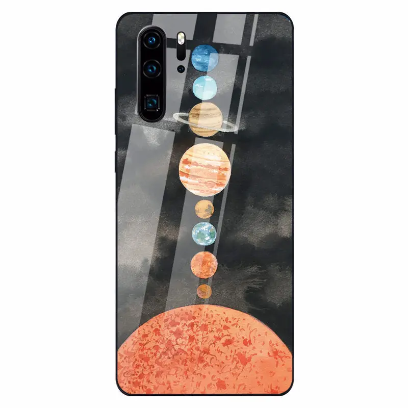 Чехол Universe для huawei P30 mate 20 P20 Lite Черный чехол для телефона Honor 9 10 lite 8X Nova 3 P Smart Z закаленное стекло