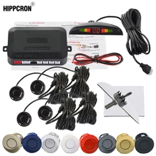 Hippcron-Kit de sensor para estacionar, sistema com 4 sensores de luzes de LED traseiras 22 mm, monitor com radar de marcha a ré, 12V 8 cores
