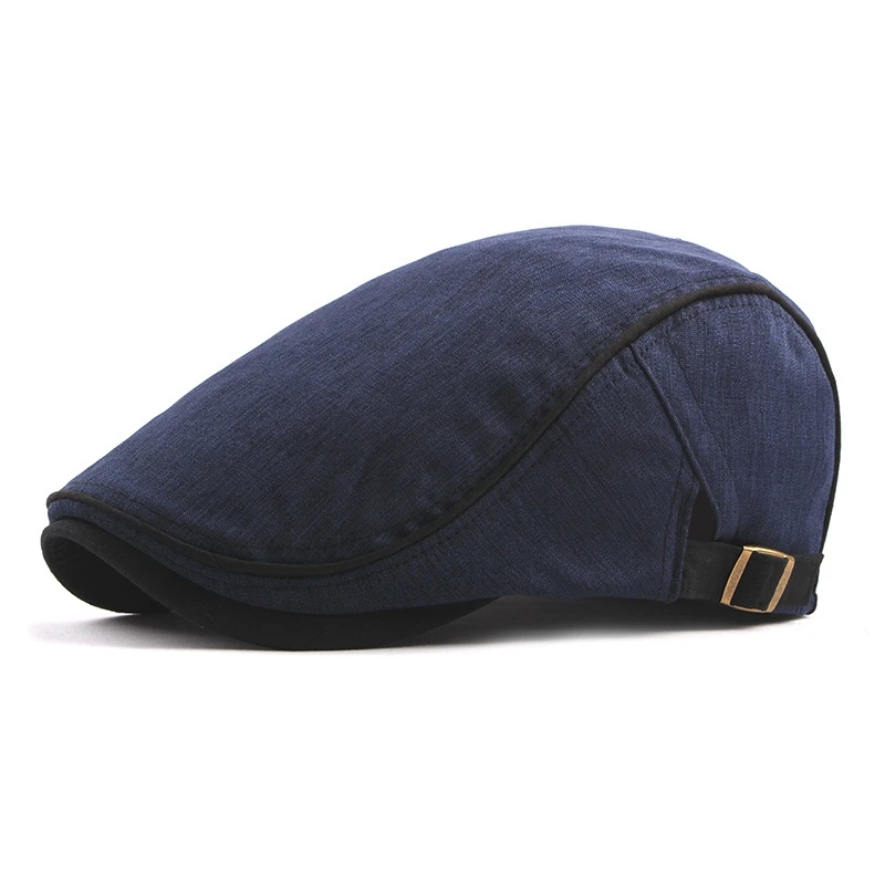 Adjustable Cotton Berets  Hats For Men Classic Spring Summer SunCaps Cotton Blend Beret Hat Flat Brim Men Berets Cap 6
