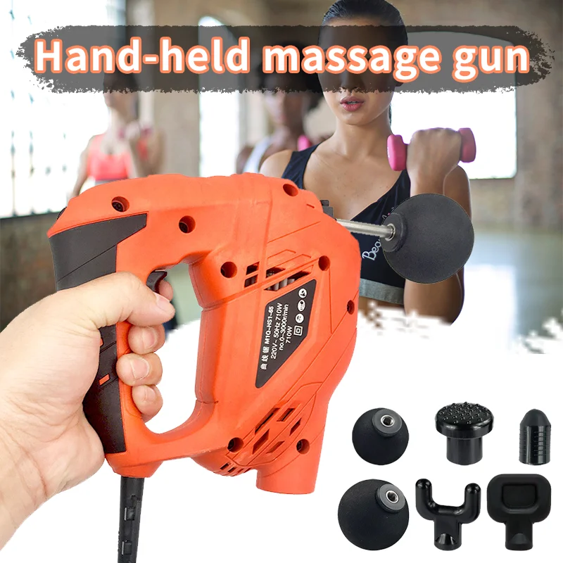 

Deep Muscle Massager 6Heads Fitness Guns Practical Section Handheld Cordless Percussive Vibration Therapy Deep Massager Electric