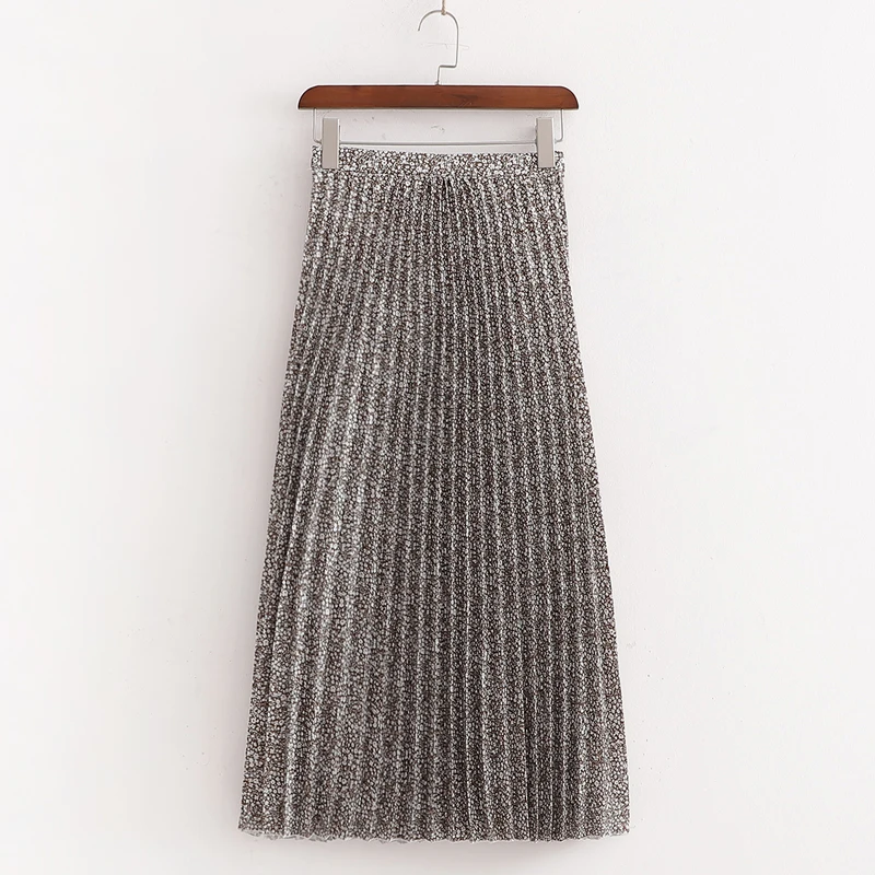 Fandy lokar Prairie Chic плиссированные юбки Для женщин модная юбка с принтом Для женщин элегантные сапоги на молнии до середины икры юбки женские LP