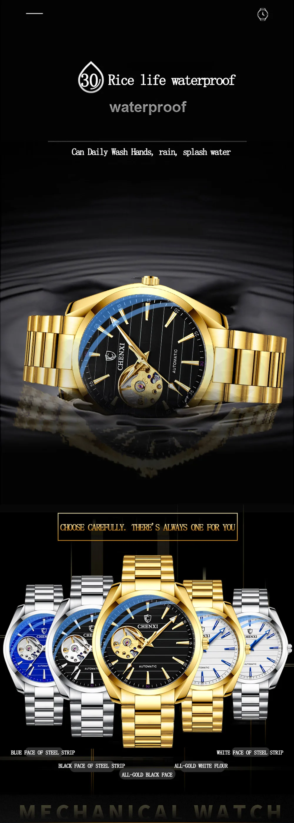 Men's Automatic Mechanical Top Brand Stainless Steel Waterproof Swiss Movement High Quality Watches Relogio Masculino