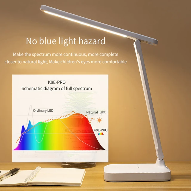 Led Desk Lamp 3 Color Stepless Dimmable Touch Foldable Table Lamp Bedside Reading Eye Protection Night