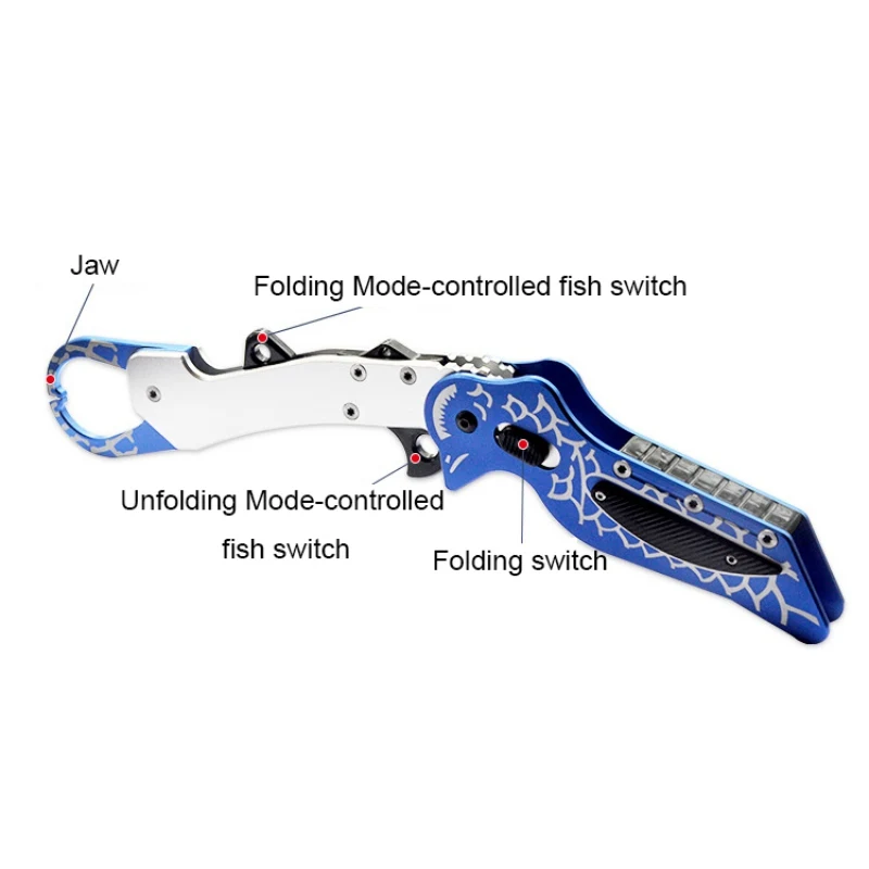 

Foldable Fishing Lip Grip Multifunction Durable flexiable anti-rust Controller Fishing Grab Handle Fishing Tackle Toolsfz