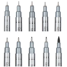 Серебряный стержень маркер для белой доски различных наконечников, черная ручка эскизов ручки иглы карандаш, ручки для рисования, 0,05 0,1 0,2 0,3 0,4 0,5 0,6 0,8 мм