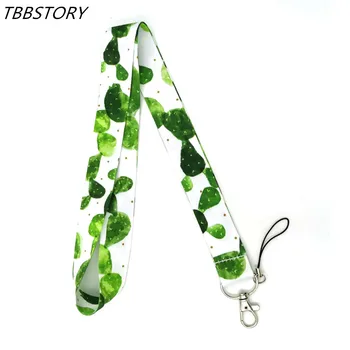

12Pcs Cactus Keychain Lanyard for Keys USB ID Card Pass Gym Badge Holder Mobile Phone Straps DIY Hang Rope Lanyards Keycord