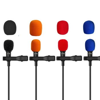 

4pcs Microphone Foam Cover Lavalier Tie Clip Microphones Sponge Mic WindScreen Protective Mini Wired Microphones Accessories