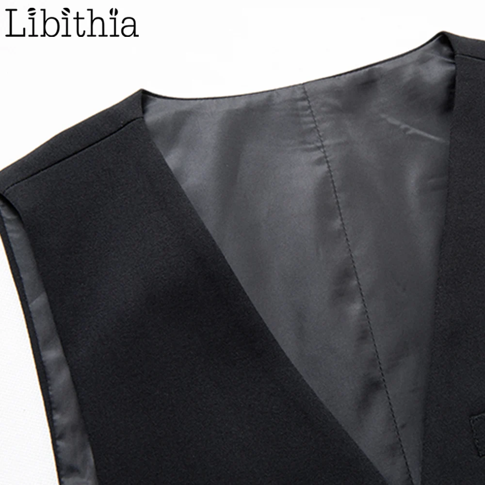 Libithia/мужские Умные повседневные Костюмы, приталенный пиджак на одной пуговице, большие размеры, M-6XL, одежда из трех предметов, мужской черный, серый, темно-синий A110