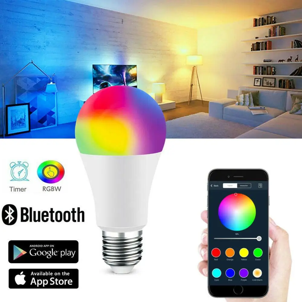 Умная Светодиодная лампа E27 15 Вт Bluetooth RGB|Светодиодные лампы и трубки| |