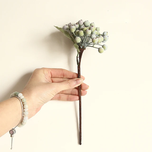 Kacang Hijau Cabang Berry Kombinasi Buah Buatan Rumah Kantor Taman Pohon Natal Dekorasi Diy Pernikahan Rumah Bunga Tanaman Buatan Bunga Kering Aliexpress