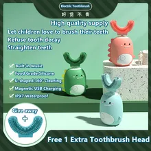 

Electric Toothbrush for Kids Silicon Automatic Ultrasonic Teeth Tooth Brush Cartoon Pattern for Children Smart 360 Degrees U