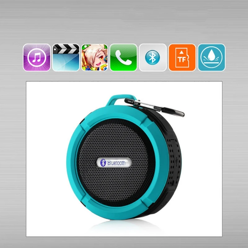 Маленький музыкальный динамик для Bluetooth сабвуфера с присоской карабин портативный водонепроницаемый пыленепроницаемый беспроводной уличный звуковой ящик