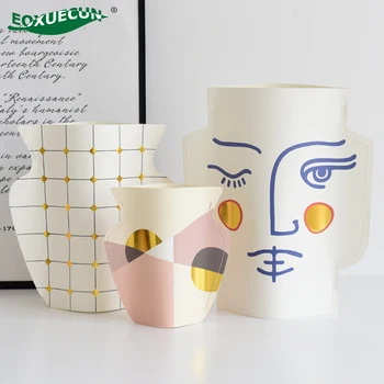 

Creative Nordic Style Paper Flower Pot Modern Home Glass Decoration Wedding Vase Handmade Bottles Decorate Hydroponic Glass Vase