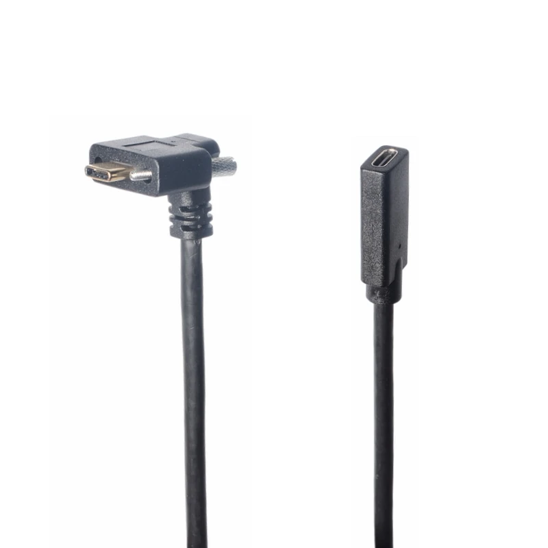 Вверх и вниз Угловой USB Тип C Удлинительный кабель Панель Крепления запорный винт