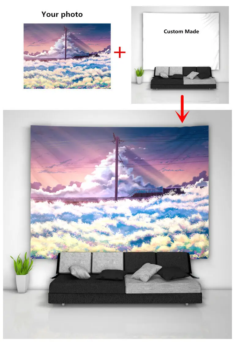 Train Railway Tapestry Art Wall Hanging Sofa Table Bed Cover Home Decor