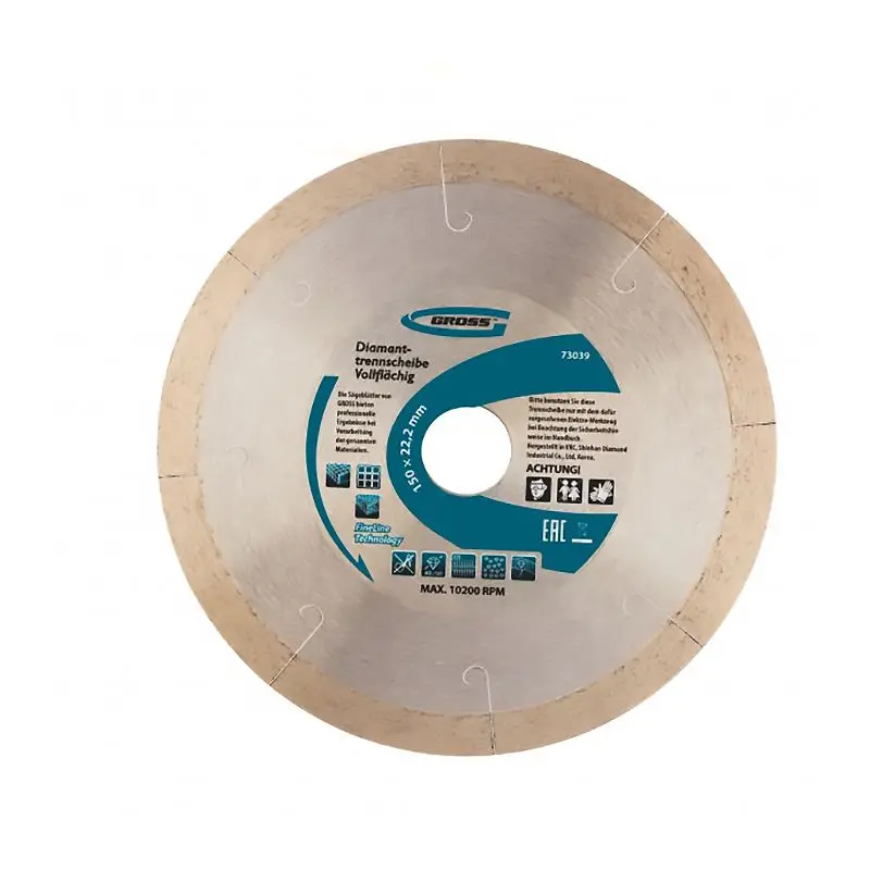 Диск алмазный GROSS 73039 (диаметр 150 мм; алмазный слой 10 мм; до 12250 об/мин; для резки \