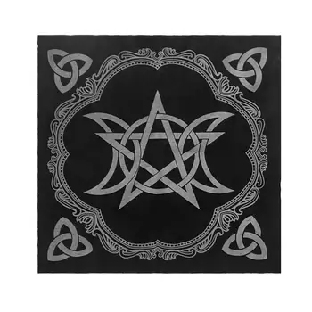 

49x49cm Tarot Tablecloth Triple Moon Pentagram Pagan Altar Tarot Cloth Flannel