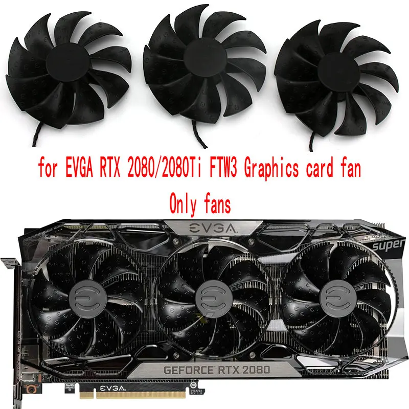

Original for EVGA RTX 2080 2080ti FTW3 Graphics Video Card cooling fan PLD09220S12H