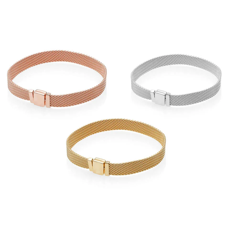 

Authentic S925 Sterling Silver Bracelet Reflexions Bangle fit Lady Bead Charm Jewelries