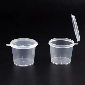 

LumiParty 100 Pcs 25ml/40ml Plastic Sauce Cups Food Storage Containers Clear Boxes-25