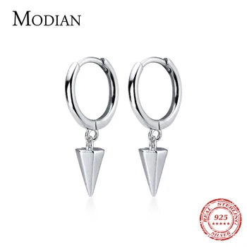 

Modian 2020 New Conical Hoop Earring for Women Fashion Real 925 Sterling Silver 3 Color Geometric Earring Fine Jewelry Brincos