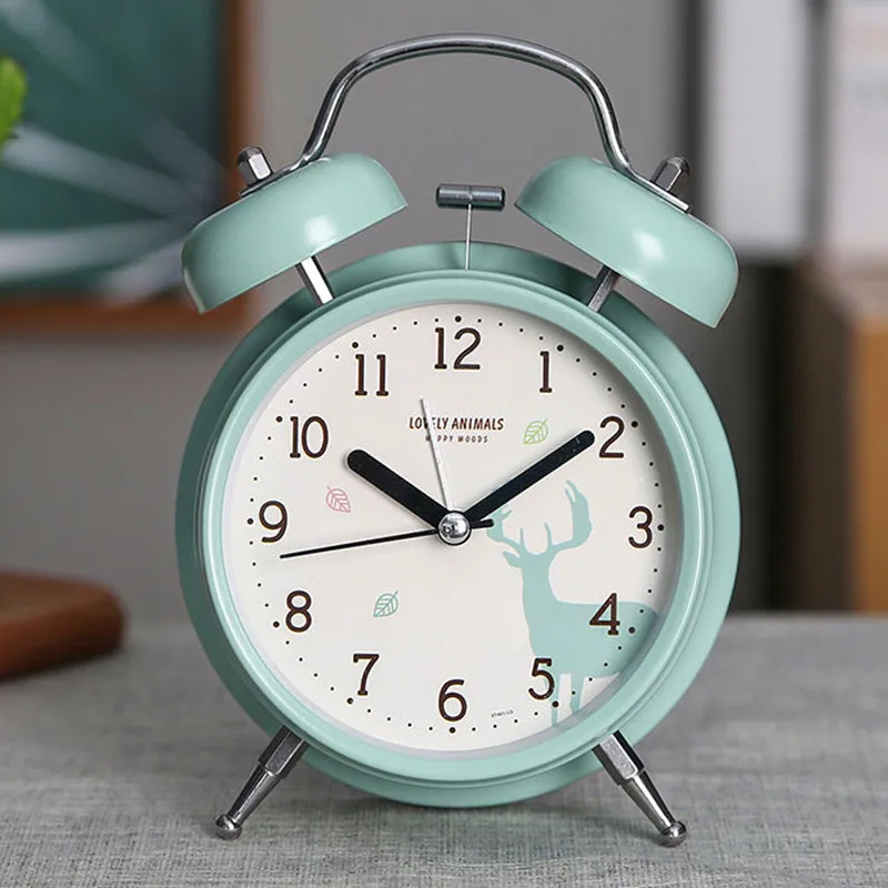 4 Inches Nordic Alarm Clock Metal Digital Desktop Alarm Clock Bedroom