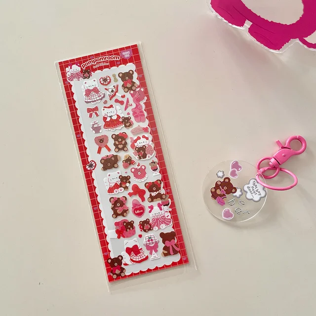 1Pc Ins Cute Cartoon Animal Laser Sticker Flakes Idol Card Deco Scrapbook DIY Material Decoration Kawaii Stationery Stickers 1Pc B