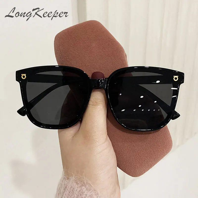 Long Keeper Retro Oversized Square Sunglasses - Women Men Vintage Classic  Metal Frame Flat Lens Glasses UV400 Protection