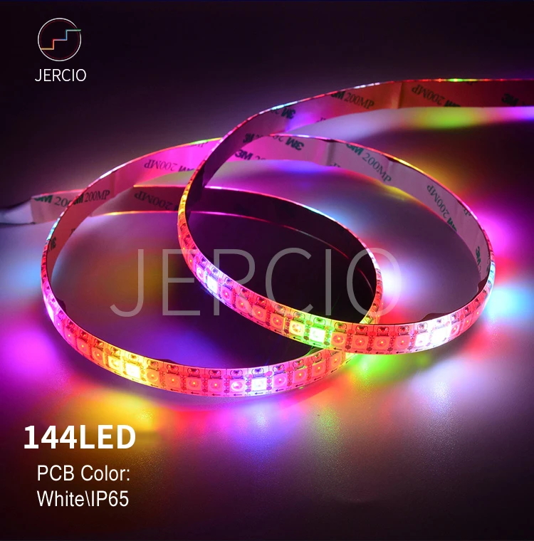 JERCIO цветная(RGB) sk6812 ws2812b умный светодиодный полосы светильник 5050ic 30/60/144 пикселей/светодиодный s/m; крутые удобный индивидуальных адресуемых ip20/65/67 DC5v