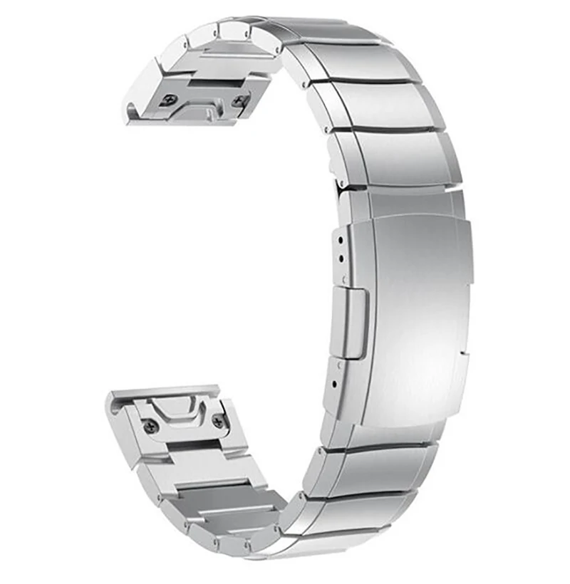 Silver Ремешок для часов Quick Fit Garmin Fenix 5/Fenix 3 HR Fenix 5S/5X Plus ремешок из нержавеющей стали для Forerunner 935 - Цвет ремешка: Silver