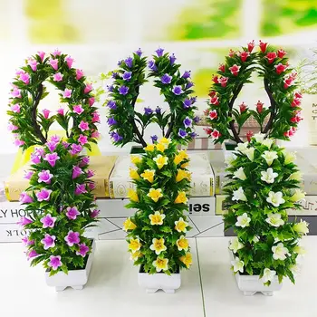 

Artificial Green Plants Bonsai Plastic Flower Small Tree Pot Plant Artificial Flower For Home Garden Desktop Decoration Bonsai