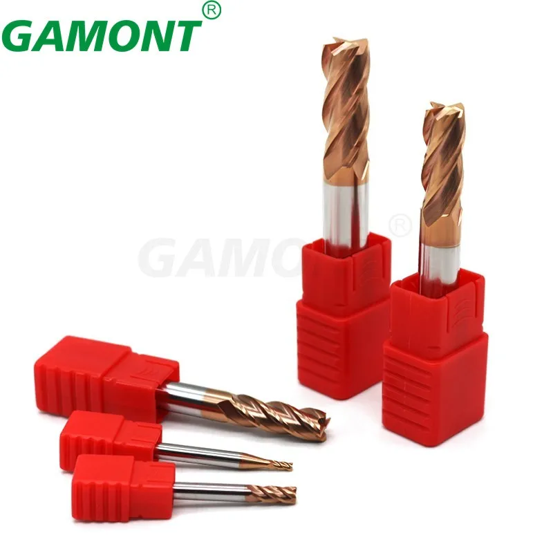 Gamont hrc55 4-Flöten-Wolframstahl-Hartmetall-Nanobeschichtungs-Fräser CNC-Maschinen, die spezielle Flach fräs werkzeuge bearbeiten – Detail 5