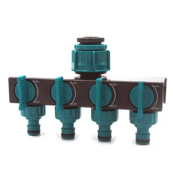 

4 Way Garden Hose Connector Splitter Water Tap Connector Adapter Fits with Outdoor Faucet Sprinkler Drip Irrigation Systems