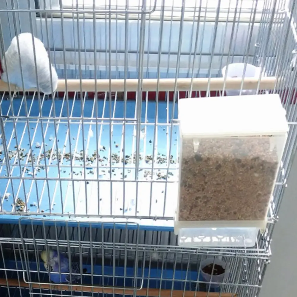 1 шт. ПЭТ птица предотвращения всплеск пищевой контейнер попугай подвесной автоматический кормушка