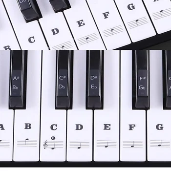

Piano Sticker Transparent Piano Keyboard Sticker 37/49/54 Key Electronic Keyboard 88 Key Piano Stave Note Sticker for White Keys