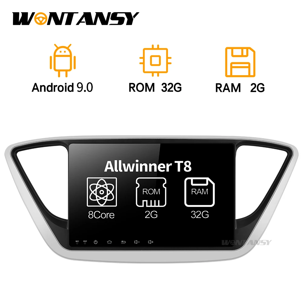 Автомобильный DVD gps для hyundai Verna Solaris 2017 Восьмиядерный 9 &quotAndroid 0 автомобильный ПК