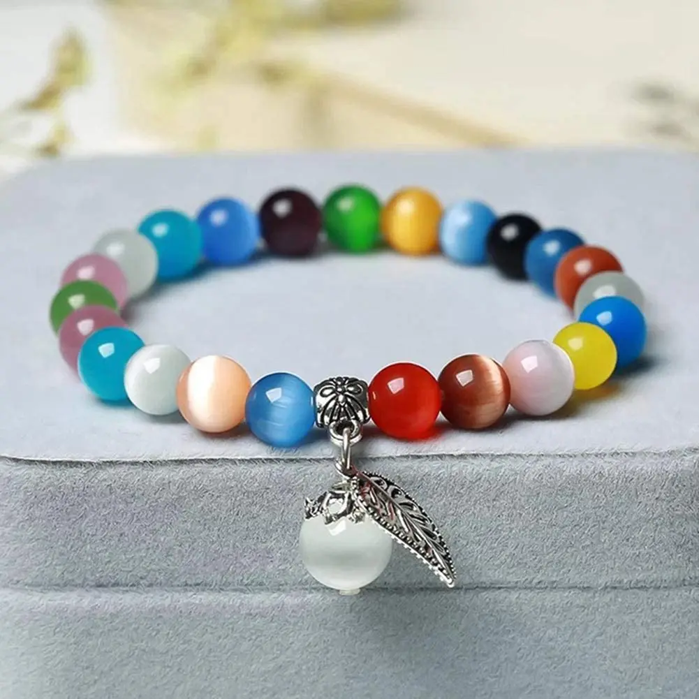 Natural Stone Beads Natural Moon Stone Beads White Cat Eye Round Loose Beads 4/6/8/10/12mm Jewelry Making DIY Bracelet 15" Strand