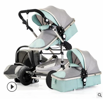 Роскошная детская коляска с высоким Landview 3 в 1, портативная детская коляска, удобная детская коляска для новорожденных - Цвет: B