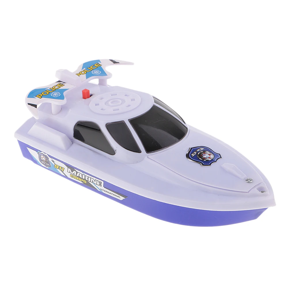 Battery Operated 6 Inch Water Boat Toy for Baby Kids Bath Bathtub Bathtime Swimming Pool Fun Toy Birthday Gift - White