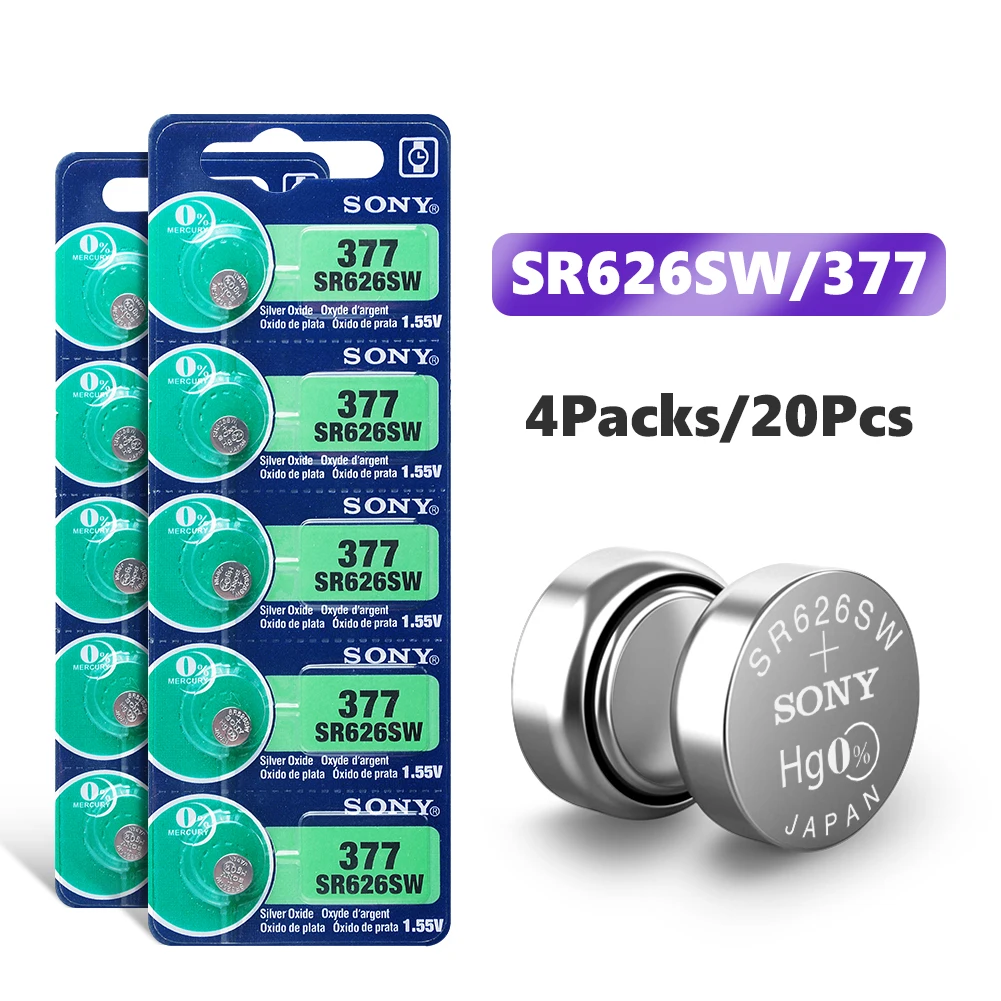 20 шт. для SONY 1,55 V AG4 377A 377 LR66 LR626 SR626SW SR66 AG4 AG 4 кнопочные батареи для часов игрушки пульт дистанционного управления батарея для монет