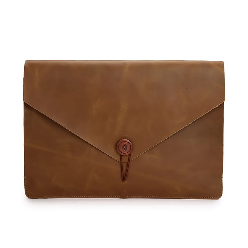 Del Cuoio Genuino Borsa Del Computer Portatile Per Macbook Air Pro 13 15 Pollici Di Cuoio Sacchetto Del Computer Portatile Del Manicotto Del Computer 